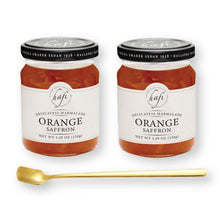 Hafi Orange Saffron Marmalade 5.29 Oz. X 2 Jars with Gold Spreader Spoon (3-Pc Set)