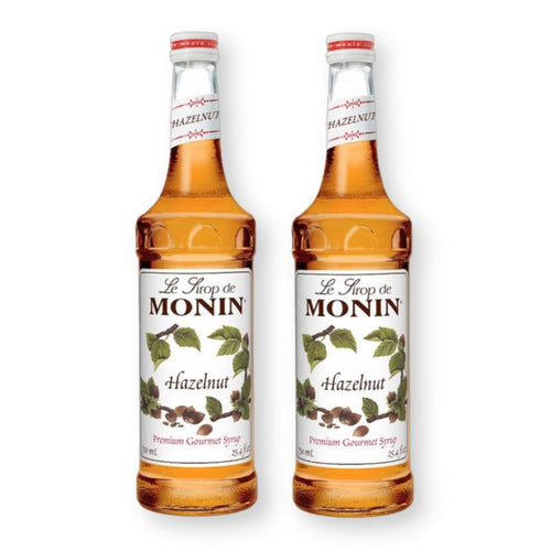 Monin Hazelnut Syrup for Cocktails, Coffee, and Beverages 750 Ml. / 25.4 Fl. Oz. (Pack of 2)
