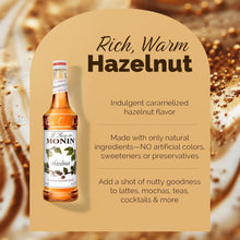 Monin Hazelnut Syrup with Pump Starter Set for Cocktails, Coffee, and Beverages 750 Ml. / 25.4 Fl. Oz. (2-Pc Set)