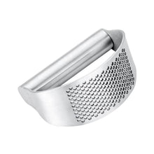 Garlic Press Rocker Stainless Steel Garlic Crusher, Mincer with Garlic Peeler and Cleaning Brush 3-Piece Set
