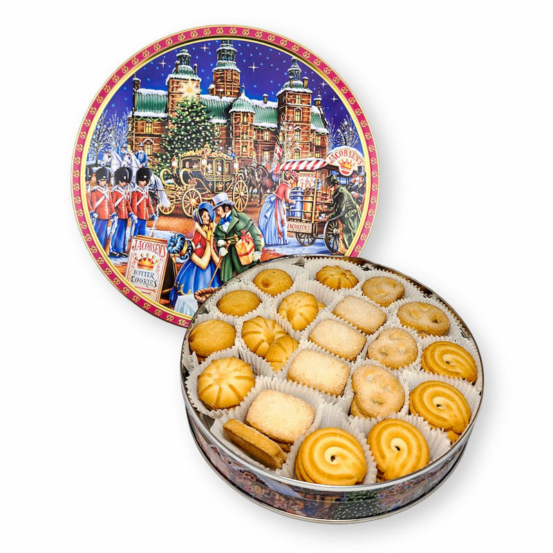 Jacobsens Danish Butter Cookies Royal Castle Embossed Gift Tin 24
