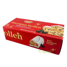 Kuchenmeister Luxury Marzipan Christmas Stollen 26.4 Oz. (1 lb 10.4 Oz) X 2 with Gold Stainless Steel Tongs (2-Pc Set)