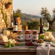 Gift Box 4-Piece Set of Le Conserve della Nonna Tapenades 3-Variety with Gold Spreader Spoon (4-pc Set)