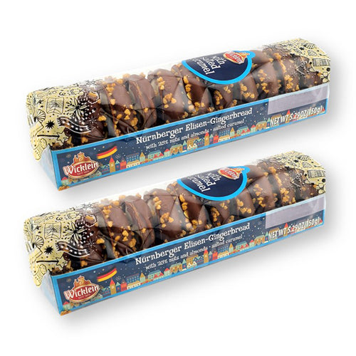 Wicklein Mini Nurnberger Elisen-Gingerbread Salted Caramel Lebkuchen 5.29 Oz. /150 g.(Pack of 2)