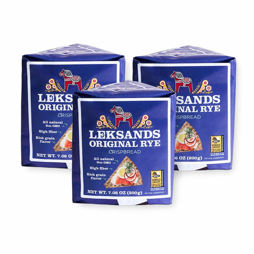Leksands Swedish Rye Crispbread Triangles 7.05 Oz./200 G. (Pack of 3)