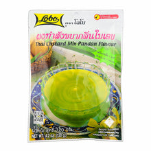 Lobo Thai Custard Mix Pandan Flavor (Sangkaya) 4.2 Oz./ 120 G. (Pack of 3)