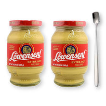 Lowensenf Bavarian Extra Hot Mustard 10.05 oz.(285 g) 2-Pack with Stylish Stainless Steel Spoon