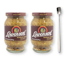 Lowensenf Bavarian Whole Grain Mustard 10.05 oz.(285 g) 2-Pack with Stylish Stainless Steel Spoon