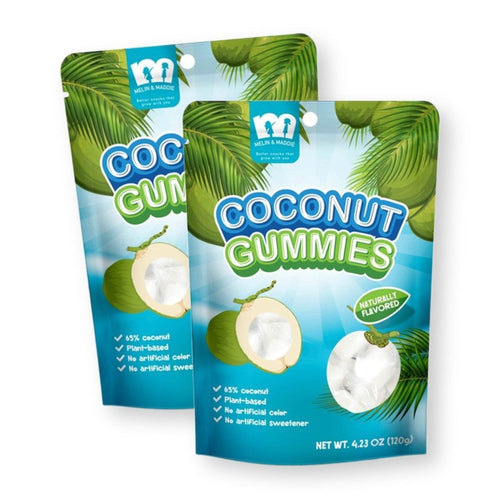 Melin & Maddie COCONUT Gummies Plant-Based 4.23 Oz. /120 g. (Pack of 2)