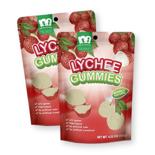 Melin & Maddie LYCHEE Gummies Plant-Based 4.23 Oz. /120 g. (Pack of 2)
