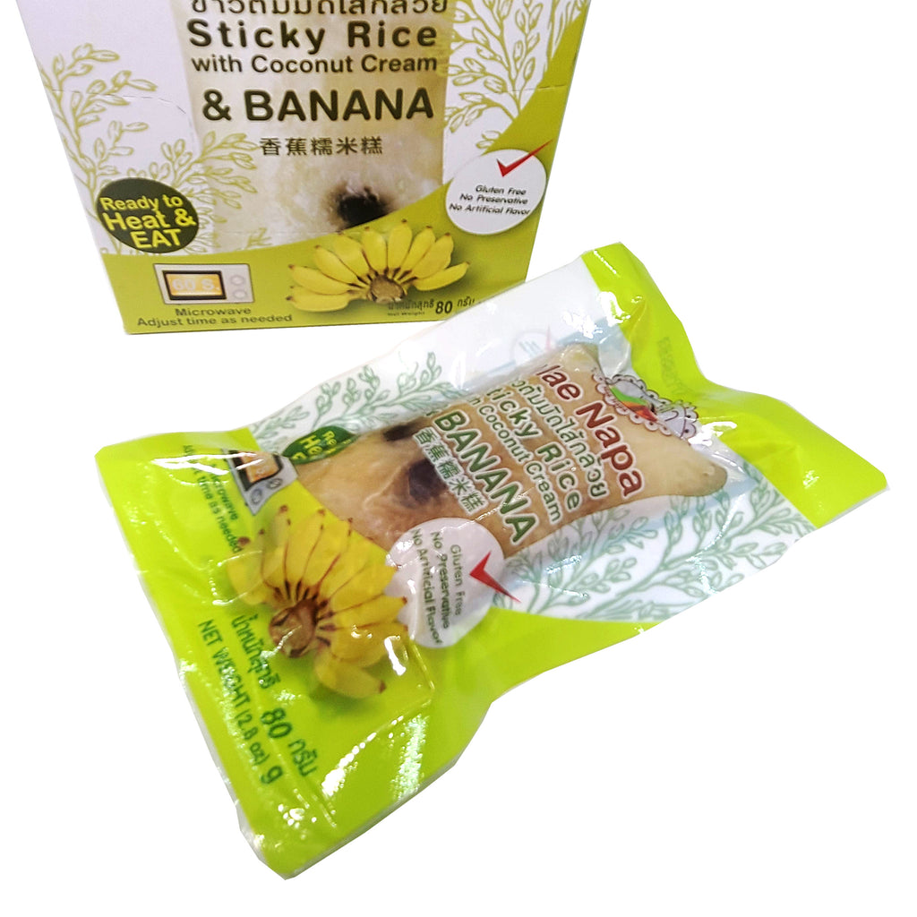 Mae Napa Combo Set Thai Sticky Rice wtih BANANA & TARO - Khao Tom Mud ...