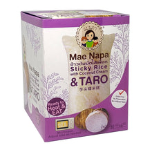 Mae Napa Thai Sticky Rice with TARO Filling - Khao Tom Mud- Ready to Heat and Eat 12 Packs ( 80 g X 6 X 2) with Mini Silicone Tongs