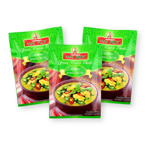 Mae Ploy Green  Curry Paste Thai Curry 1.76 Oz. (50 g) (Pack of 3)