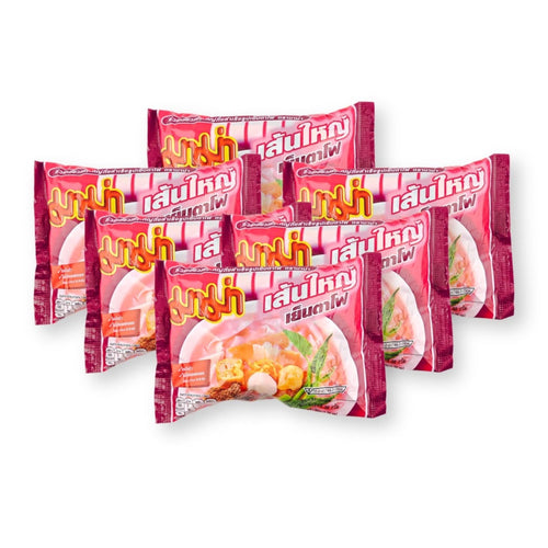 MAMA Yentafo FLAT Instant Noodles Thai Style 1.94 Oz./55 G. (Pack of 6)