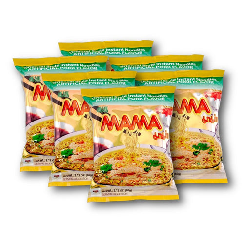 MAMA Pork Flavor Instant Noodles Thai Style 1.94 Oz./55 G. (Pack of 6)