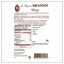 Monin Mango Syrup for Cocktails, Coffee, and Beverages 750 Ml. / 25.4 Fl. Oz. X 12 (Factory Case)