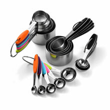 Modern Design Nesting Measuring Cups & Spoons Set BLACK Plus Mini Whisk 11-Pc Set Stainless Steel