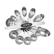 Modern Design Magnetic Measuring Spoons BLACK Set of 8  Stainless Steel Dual Sided Stackable Nesting TSP and TBS