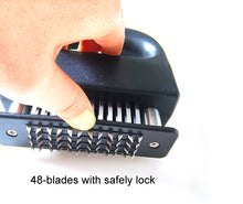 Meat Tenderizer 48 Stainless Steel Ultra Sharp Needle Blades Heavy Duty Easy Cleaning with Small Cleaning Brush (2-Pc Set)