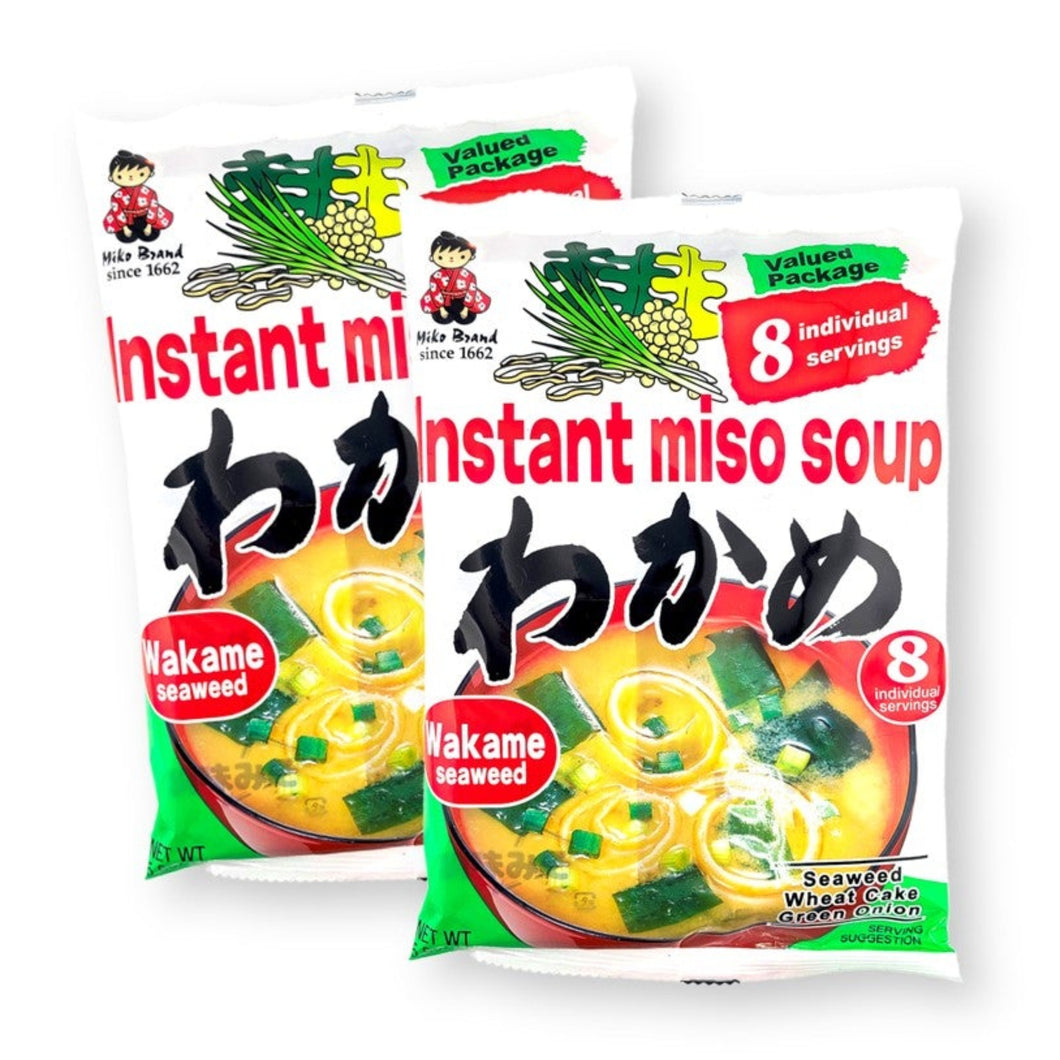 Miko Brand Instant Miso Soup Wakame Seaweed 5.55 oz. (Pack of 2)