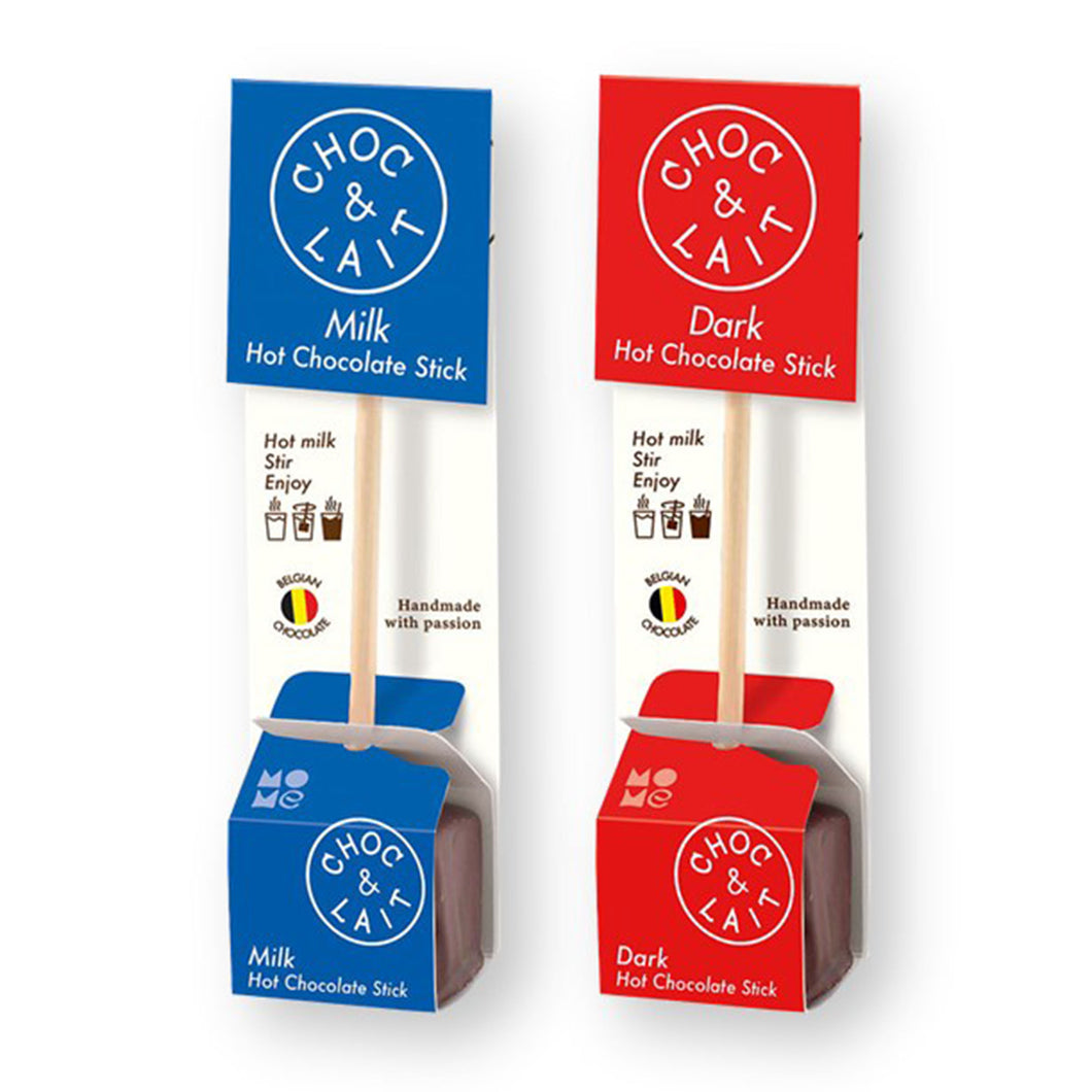 Mo Me Choc & Lait Combo Milk & Dark Hot Chocolate Sticks 1.16 oz.X 2