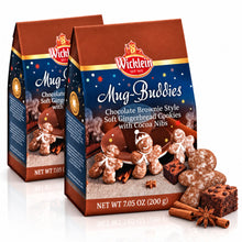 Wicklein Mug-Buddies Chocolate Brownie Style Soft Gingerbread Cookies with Cocoa Nibs – 6.17 oz (175 g) (Pack of 2)