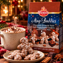 Wicklein Mug-Buddies Chocolate Brownie Style Soft Gingerbread Cookies with Cocoa Nibs – 6.17 oz (175 g) (Pack of 2)