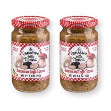 Le Conserve della Nonna MUSHROOM & TRUFFLE Tapenades 6.7 Oz. / 190 G. (Pack of 2)