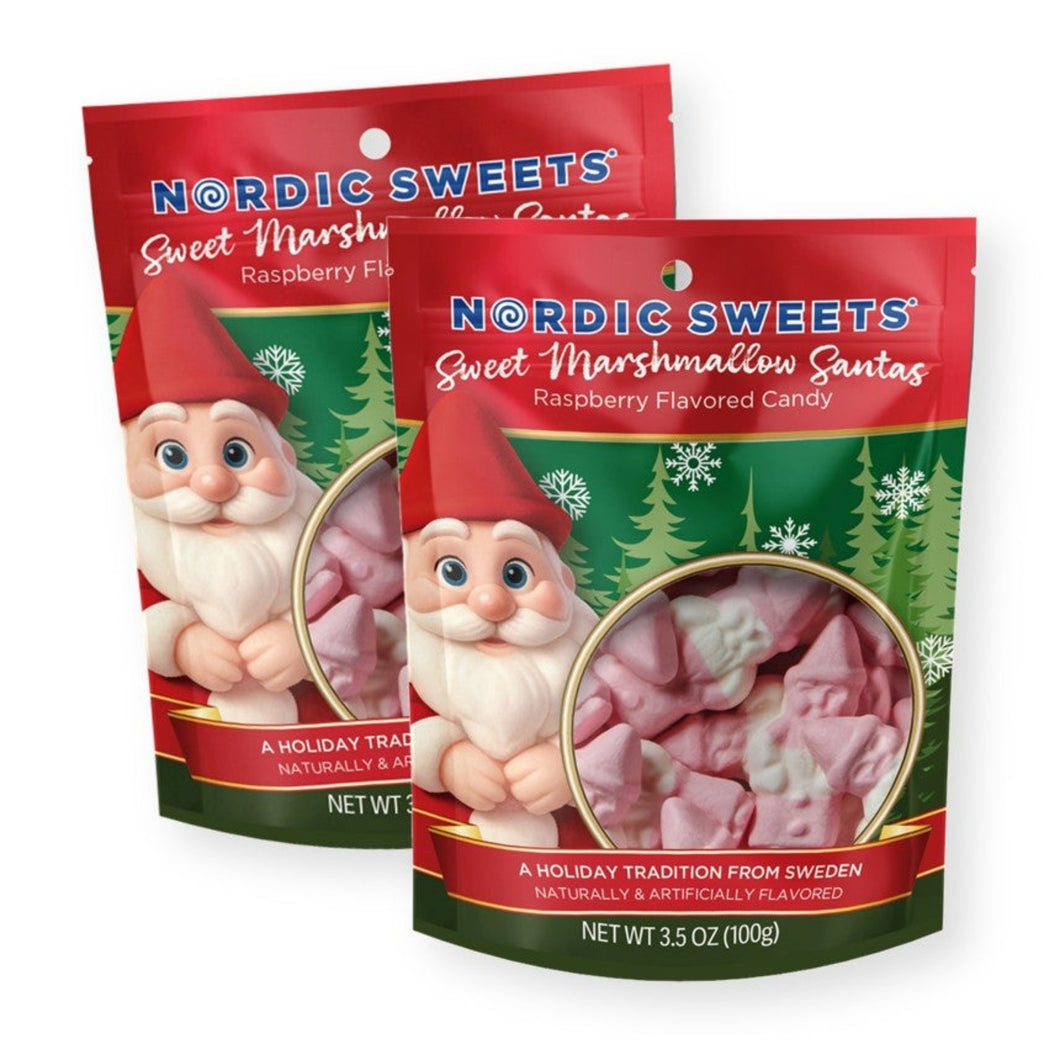 Nordic Sweets Sweet Marshmallow Santas Raspberry Flavored Candy 3.5 Oz. / 100 g. (Pack of 2) (Copy)