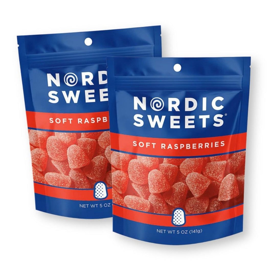 Nordic Sweets Soft Raspberries Gummy Candy 5 Oz. / 141 g. (Pack of 2)