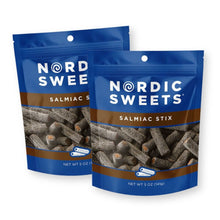 Nordic Sweets Salty Black Locorice Salmiac Stx Candy 5 Oz. / 141 g. (Pack of 2)