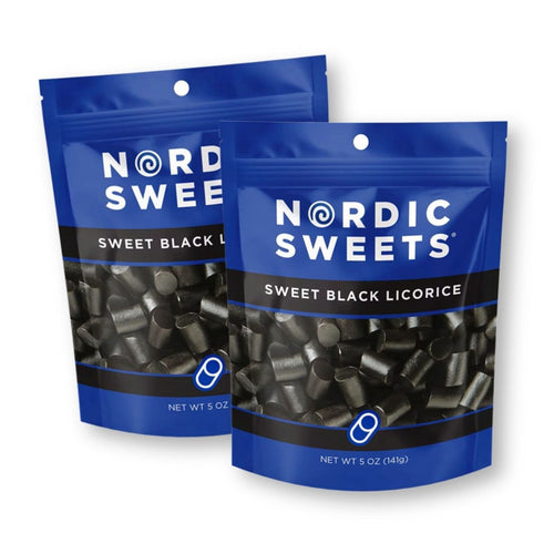 Nordic Sweets Sweet Black Locorice Candy 5 Oz. / 141 g. (Pack of 2)