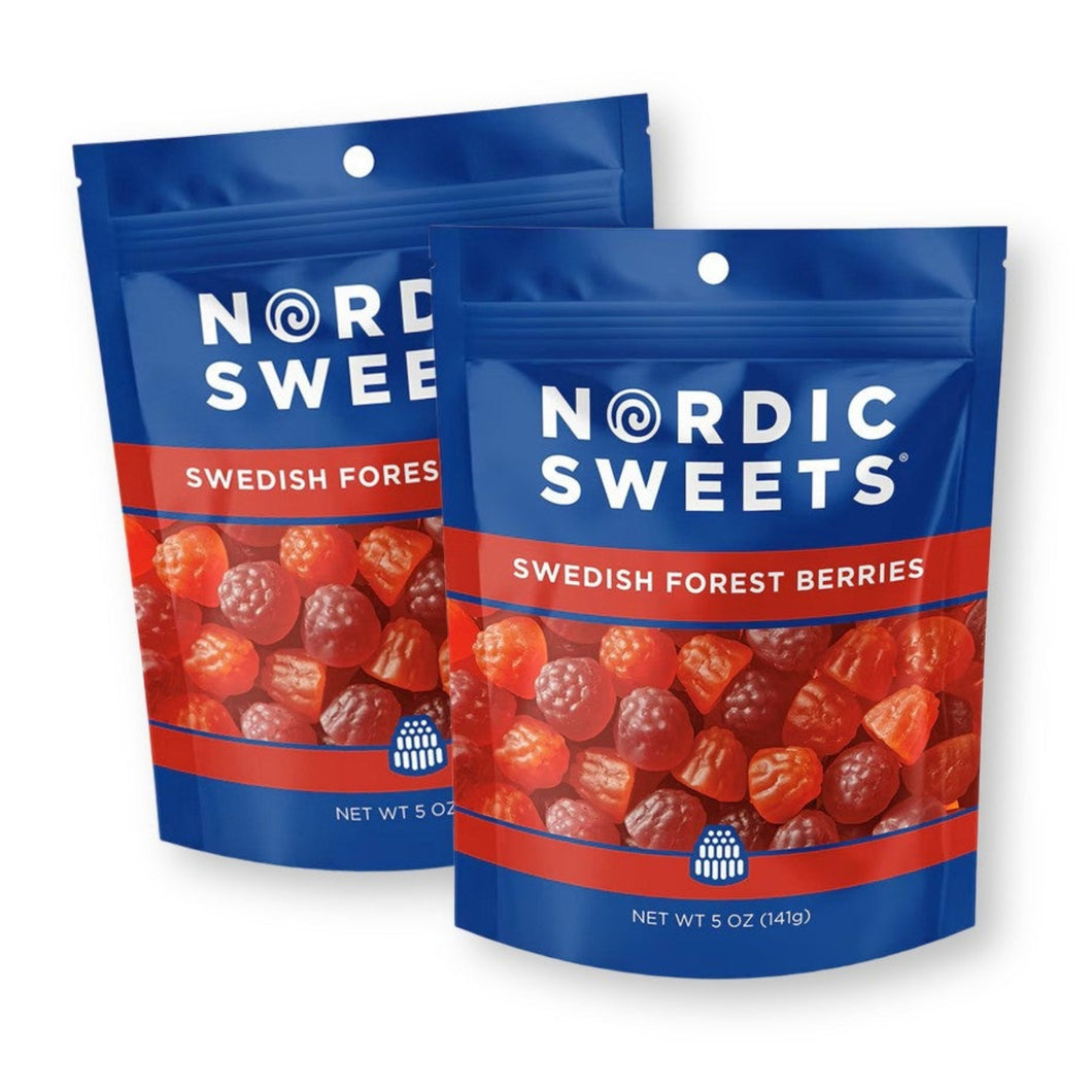 Nordic Sweets Swedish Forest Berries Soft Gummy Candy 5 Oz. / 141 g. (Pack of 2)