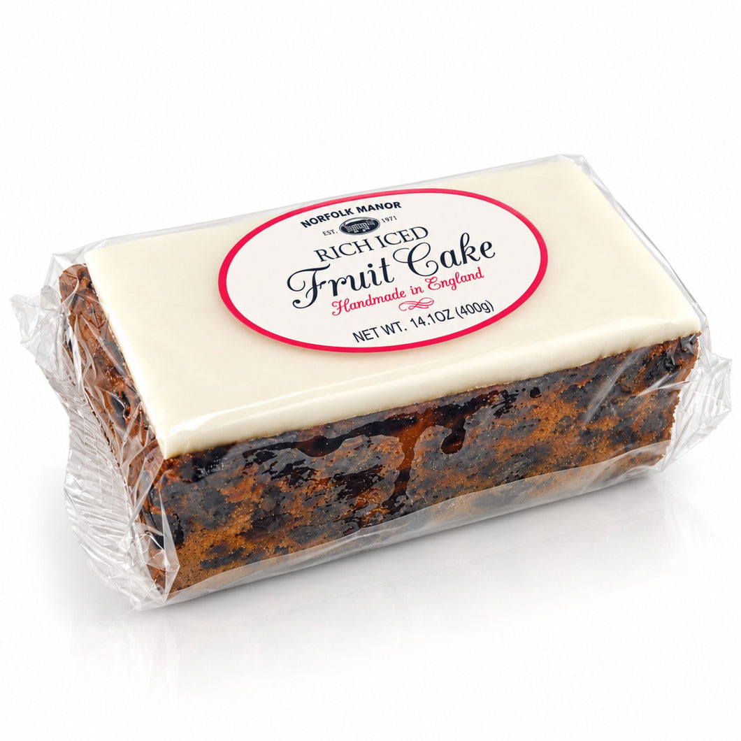 Norfolk Manor Rich Iced Slab Christmas Fruit Cake – 14.1 oz (400 g)
