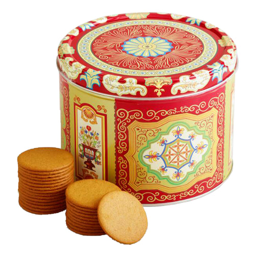 Nyakers Pepparkakor Swedish Gingersnaps Cookies in Red Gift Tin 26.45 Oz /750 g.