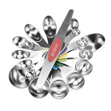 Modern Design Magnetic Measuring Spoons MULTI-COLOR Set of 8  Stainless Steel Dual Sided Stackable Nesting TSP and TBS