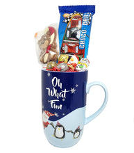 "Oh What Fun" Large Mug with Rieglein Choco Cars & Assorted Mini Foiled Chocolates and Chocolate Lollipop (8-Pc Gift Set)