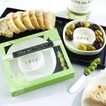 Kate Aspen "Olive You" Olive tray & cheese spreader Set Gift Boxed for Bridal Shower, Wedding Favors