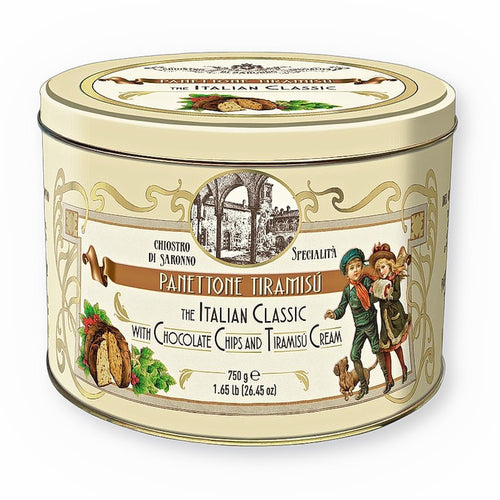 Chiostro di Saronno TIRAMISU Panettone Italian Classic Gift Tin 26.5 Oz. (750 G.)