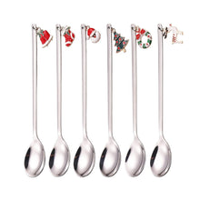 6-Piece Christmas Pendant Stainless Steel Coffee/Tea/Dessert Spoon Gift Set