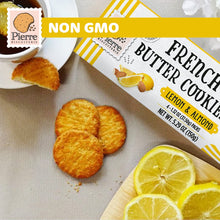 Pierre Biscuiterie French Butter Cookies LEMON & ALMOND 5.29 Oz. / 150 g. (Pack of 3)