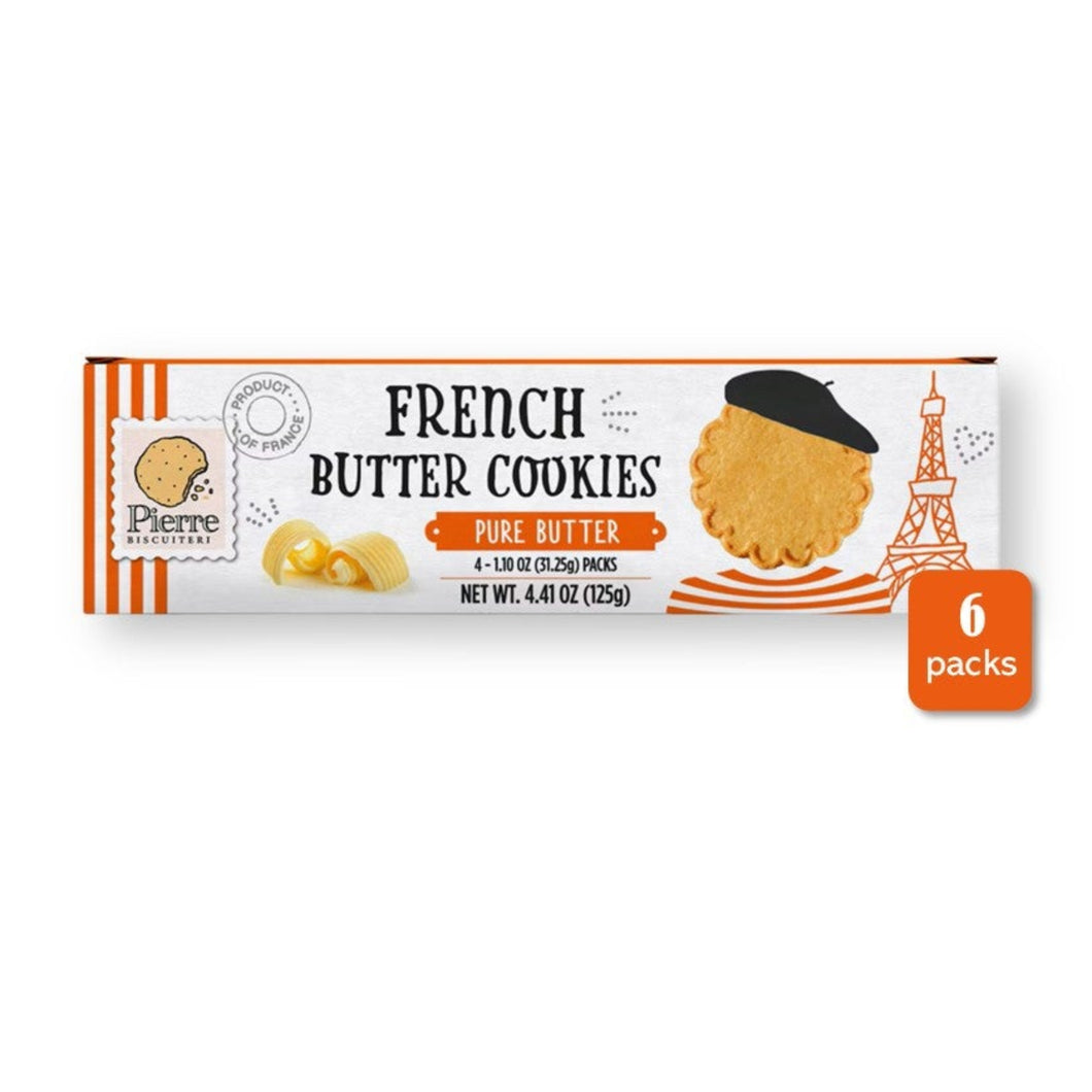 Pierre French Pure Butter Cookies 22% Butter 4.41 Oz. / 125 g. (Pack of 6)