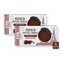 Pierre Biscuiterie French Butter Cookies Coated DARK CHOCOLATE 4.76 Oz. / 135 g. (Pack of 2)