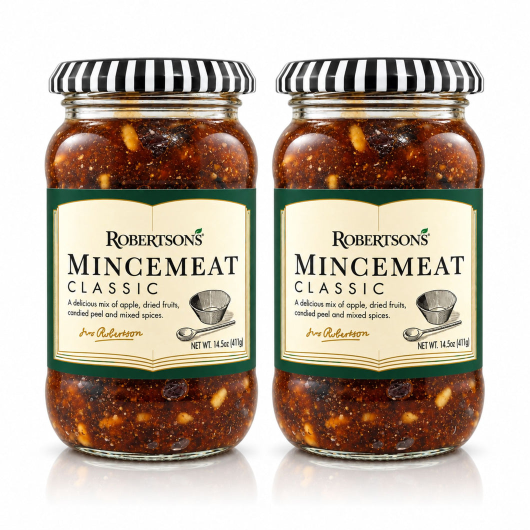 Robertson's Classic Mincemeat – Traditional British Christmas Fruit Filling, 14.5 oz / 411 g. (Pack of 2)