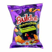 Samyang Buldak Potato Chips HABANERO LIME Spicy Chicken Flavored 4.23 Oz. / 120 G. (Pack of 2)