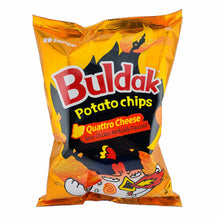 Samyang Buldak Potato Chips QUATTRO CHEESE Spicy Chicken Flavored 4.23 Oz. / 120 G. (Pack of 2)