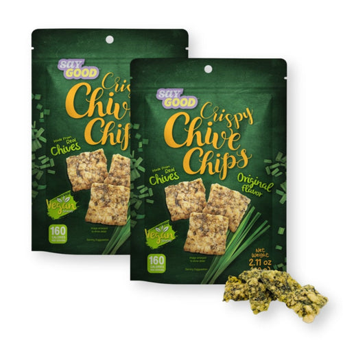 Say Good Crispy Chive Chips Original Flavor Vegan  2.11 Oz. (Pack of 2)
