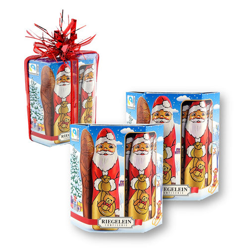 Riegelein Solid Santa Chocolate Gift Set 30% Cocoa Fairtrade 20 Pieces 250 g