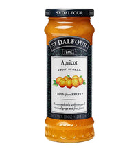 St. Dalfour Apricot Fruit Spread Preserve 2 X 10 Oz. (284 G) with Stainless Steel Spreader Spoon (3-Pc Set)