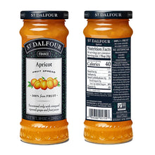 St. Dalfour Apricot Fruit Spread Preserve 2 X 10 Oz. (284 G) with Stainless Steel Spreader Spoon (3-Pc Set)